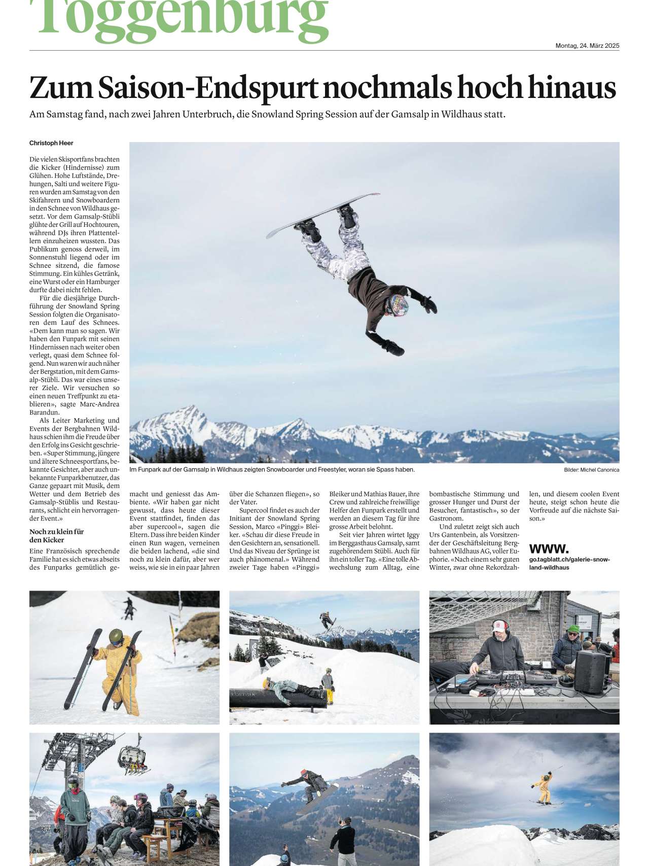 24. März 2025 im Toggenburger Tagblatt