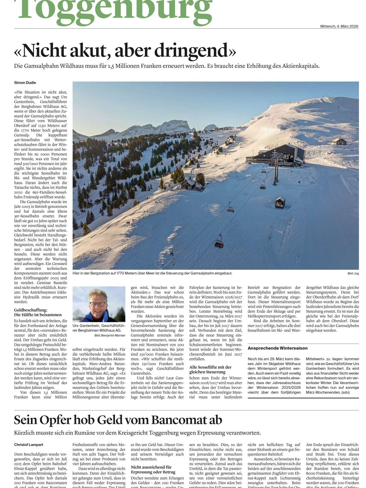 04. März 2026 im Toggenburger Tagblatt