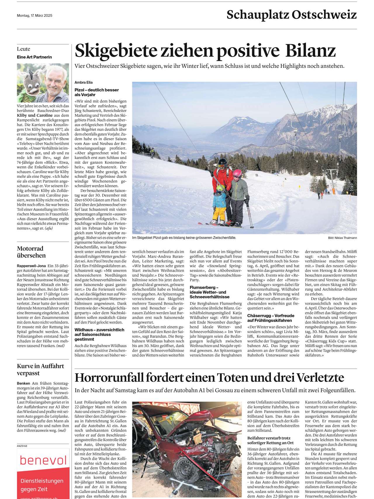 17. März 2025 im Toggenburger Tagblatt