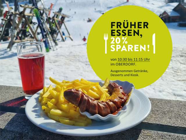 Früher essen - 20 % sparen