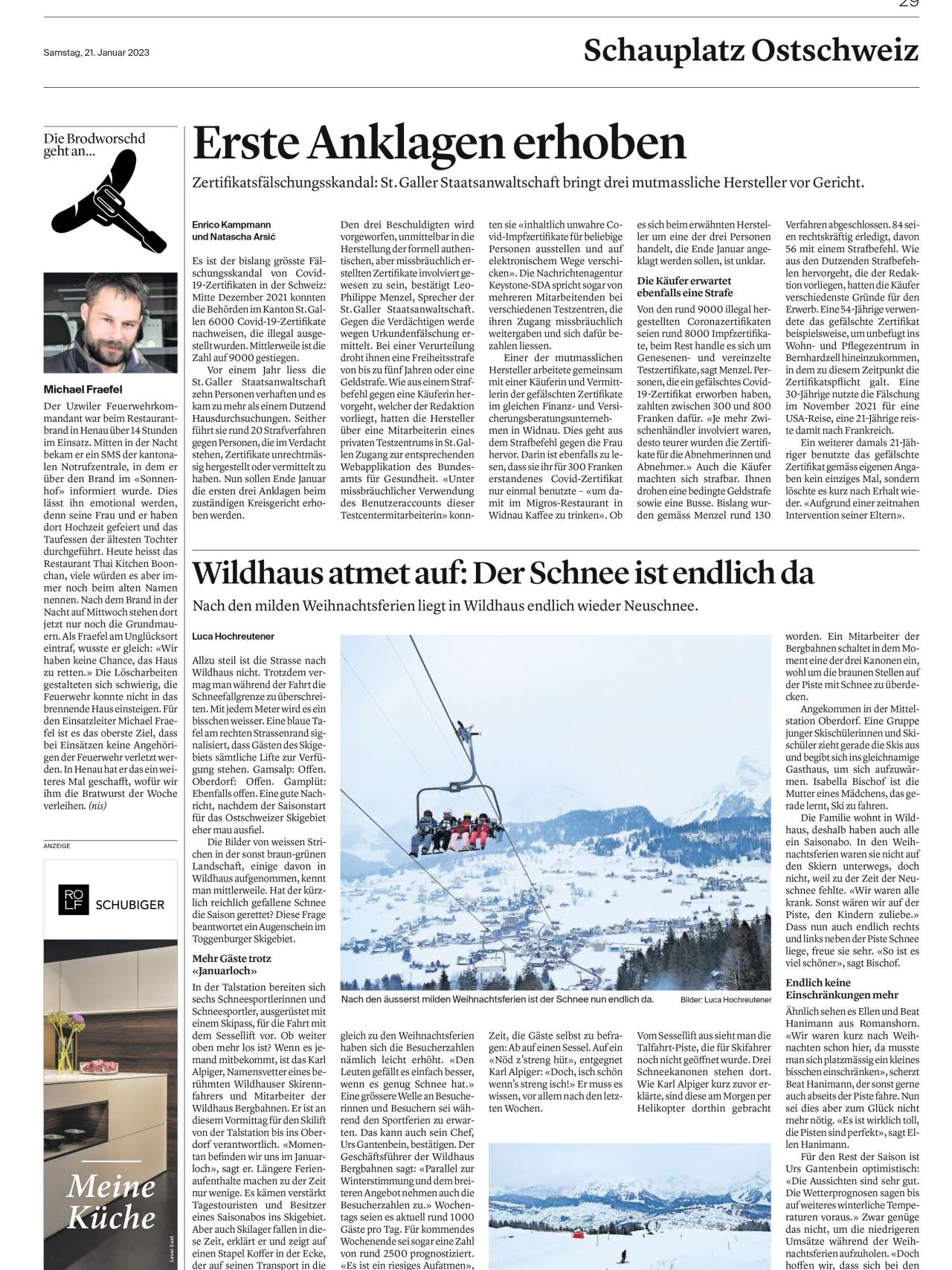 21. Januar 2023 im St. Galler Tagblatt